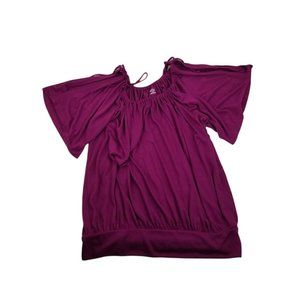 A.N.A a new approach blouse open shoulders Short Sleeve Size Medium Purple